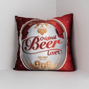 Poduszka z imieniem dla chopaka BEER LOVER poduszka dla chopaka prezent dla chopaka