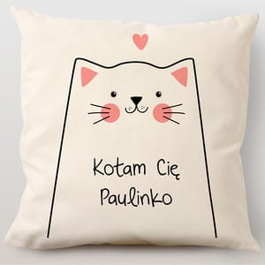 Poduszka z kotem KOTAM CIĘ prezent dla ukochanej