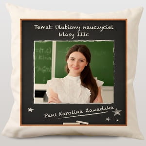 Poduszka dla nauczycielki ULUBIONA NAUCZYCIELKA oryginalny prezent dla nauczycielki