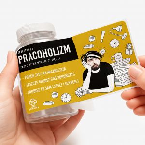 Zestaw cukierk�w mi�towych z etykiet� do personalizacji PREZENT DLA PRACOHOLIKA prezent dla pracownika