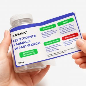 Pojemnik na cukierki z personalizowan� etykiet� PREZENT DLA STUDENTA FARMACJI �mieszny prezent