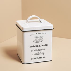 Pojemnik na herbat� ZAPARZANA Z MI�O�CI� prezent dla �ony organizer na herbat� prezent na walentynki dla niej