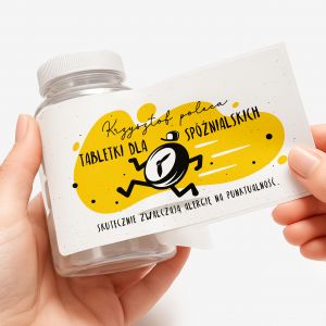 Zestaw cukierk�w mi�towych z etykiet� do personalizacji PREZENT DLA SPӬNIALSKICH cukierki mi�towe