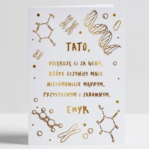 Pozacana kartka dla taty DZIKUJ ZA GENY