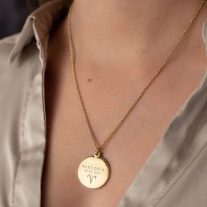 Pozacany naszyjnik ze znakiem zodiaku BARAN