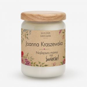 PREZENT NA DZIE MAMY personalizowana wieca naturalna