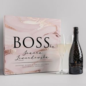 Prosecco z kieliszkami ELEGANCKI PREZENT DLA SZEFOWEJ