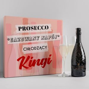 Prosecco z kieliszkami NAPJ CHODZCY prezent PRL