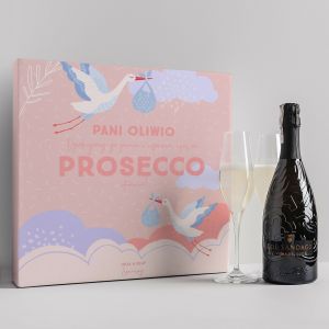 Prosecco z kieliszkami PODZIKOWANIE DLA POONEJ