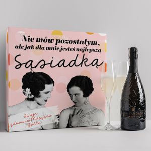 Prosecco z kieliszkami PREZENT DLA SSIADKI