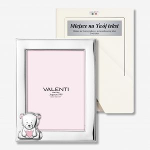 Posrebrzana ramka na zdj�cia TW�J TEKST prezent na narodziny dziewczynki