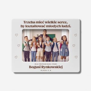 Grawerowana ramka dla nauczyciela WIELKIE SERCE prezent dla nauczycielki prezent na Dzie Nauczyciela