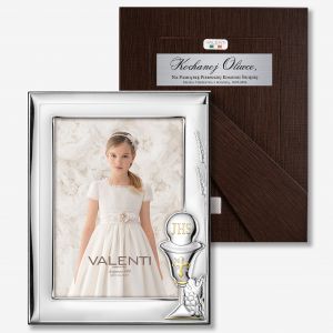 Srebrna ramka na komuni� PAMI�TKA PIERWSZEJ KOMUNII �WI�TEJ