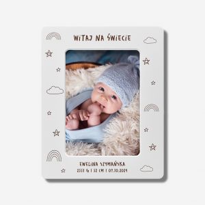 Personalizowana ramka na zdjcie UPOMINEK NA NARODZINY DZIECKA