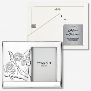 Srebrna ramka na chrzest z Anio�em Str�em TW�J TEKST ramka na chrzest pami�tka chrztu prezent na chrzest