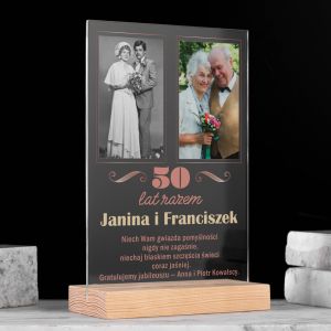 Statuetka ze zdjciem PAMITKA 50 ROCZNICY LUBU prezent na 50 rocznic lubu prezent na 50 lecie lubu