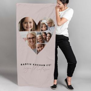 Personalizowany ręcznik na Dzień Babci SERCE