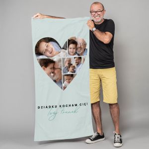 Personalizowany ręcznik na Dzień Dziadka SERCE