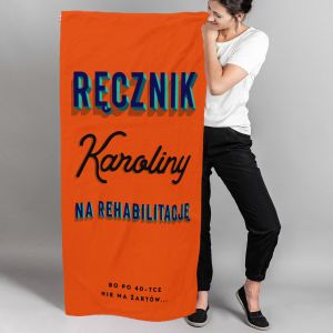 Personalizowany rcznik NA REHABILITACJ mieszny prezent na 40 urodziny prezent na czterdziestk