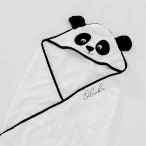 Personalizowany ręcznik z kapturem dla dziewczynki PANDA