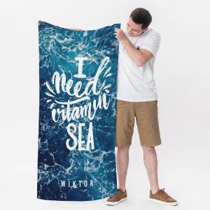 Rcznik plaowy z mikrofibry VITAMIN SEA prezent personalizowany
