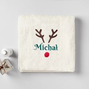 Rcznik witeczny  z haftem RENIFER