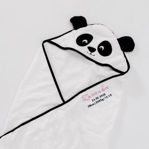 Ręcznik z kapturkiem z imieniem DLA DZIEWCZYNKI panda