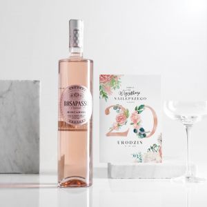 Wino Rosapasso + KARTKA NA 20 URODZINY dla kobiety
