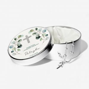Raniec NA KOMUNI w personalizowanym pudeku raniec komunijny prezent na komuni pamitka komunii witej