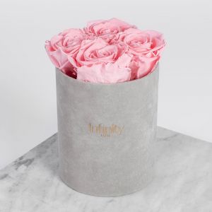 Różowe WIECZNE RÓŻE W BOXIE