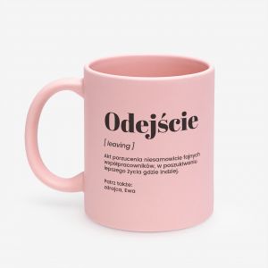 Rowy kubek ODEJCIE prezent na odejcie koleanki z pracy kubek z nadrukiem kubek na prezent prezent poegnalny