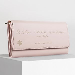 Różowy portfel z personalizacją PREZENT DLA KOCIEJ MAMY