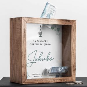Skarbonka na CHRZEST WITY dla chopca skarbonka dla chopca prezent na chrzest dla chopca