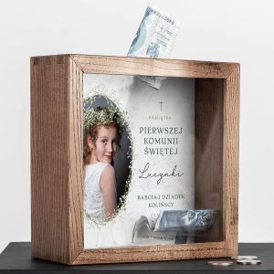 Personalizowana SKARBONKA NA KOMUNI� prezent ze zdj�ciem prezent na komuni� pami�tka komunijna prezent ze zdj�ciem