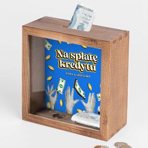 Skarbonka z napisem NA SPAT KREDYTU prezent dla pary
