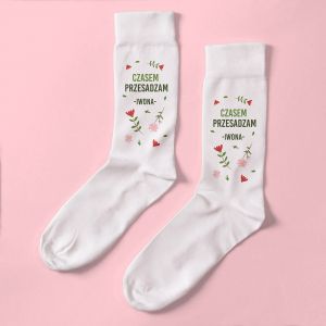 Personalizowane skarpetki dla mamy CZASEM PRZESADZAM 42-45  skarpetki personalizowane skarpetki z nadrukiem