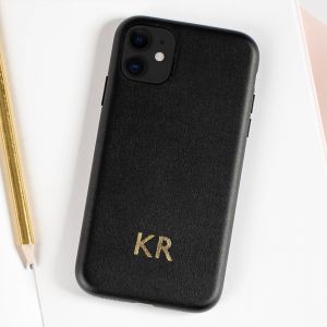 Skrzane etui iPhone 11 ZE ZOTYMI INICJAAMI