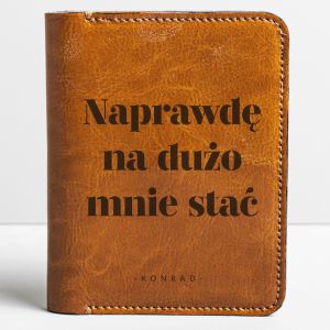 Skrzany portfel mski NA DUO MNIE STA prezent dla faceta