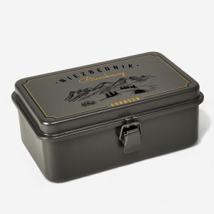Personalizowana puszka metalowa NIEZBDNIK prezent dla biwakowicza
