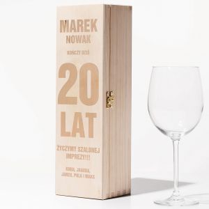 Skrzynka personalizowana na alkohol PREZENT NA 20. URODZINY