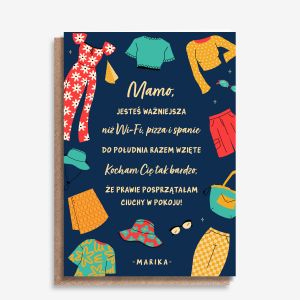 �mieszna kartka dla mamy JESTE� WA�NIEJSZA upominek dla mamy personalizowana kartka kartka z nadrukiem