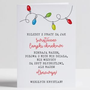 mieszna KARTKA WITECZNA dla kolegi z pracy, kartka na wita, prezent dla kolegi z pracy