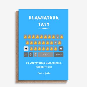 �mieszna kartka urodzinowa dla taty KLAWIATURA upominek na urodziny upominek dla taty kartka dla taty na urodziny