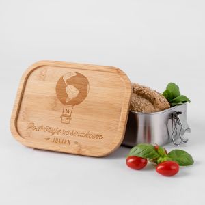 Stalowy lunchbox grawerowany PREZENT DLA OBIEYWIATA