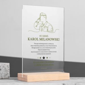 Prezent dla onierza odchodzcego na emerytur STATUETKA Z NADRUKIEM