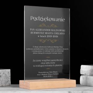 Personalizowana statuetka PODZIKOWANIE DLA BURMISTRZA