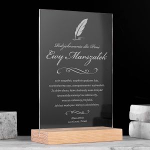Statuetka DLA NAUCZYCIELA z grawerem Elegancki prezent dla nauczyciela upominek dla nauczyciela