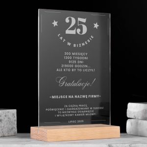 Statuetka grawerowana PREZENT NA JUBILEUSZ FIRMY statuetka jubileuszowa oryginalny prezent na jubileusz firmy