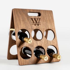 Stojak na wino grawerowany Z MONOGRAMEM elegancki prezent