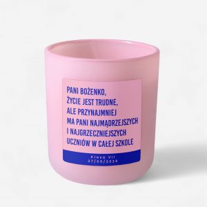 Zapachowa wieca dla nauczyciela NA ZAKOCZENIE ROKU podzikowanie dla nauczyciela prezent na zakoczenie roku